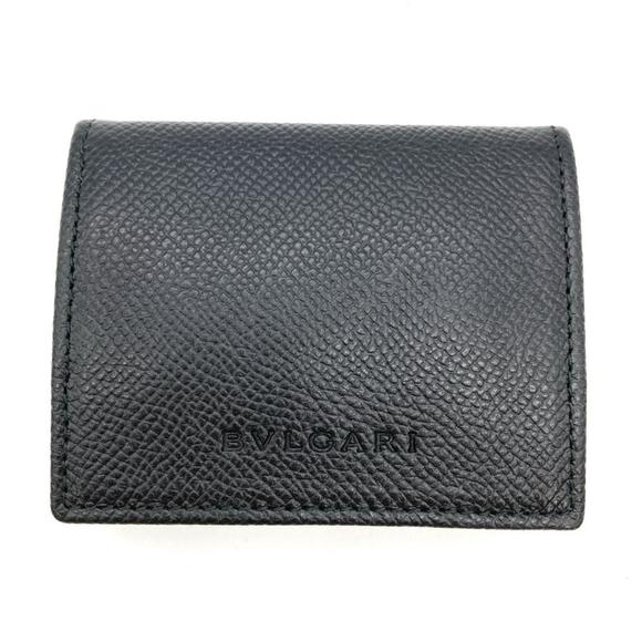 BVLGARI Classico Coin Case Leather 20371 Black